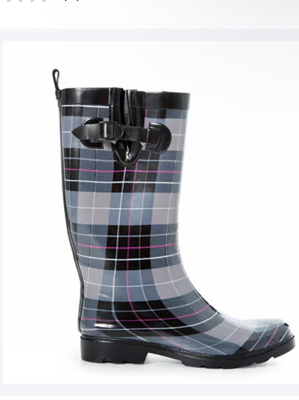 Capelli NY - Tall Plaid Rain Boots - Gray/Black